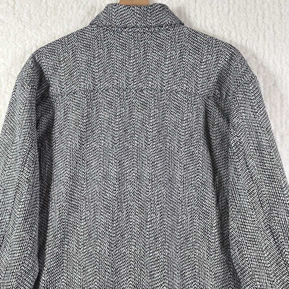 ATHLETA Black White Braiden Textured Button Down Shirt Jacket Shacket Sz Medium - Picture 7 of 14